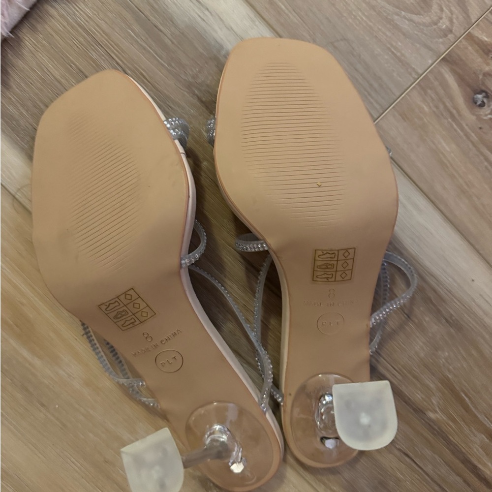 Fashion Nova Nude and Clear Heels